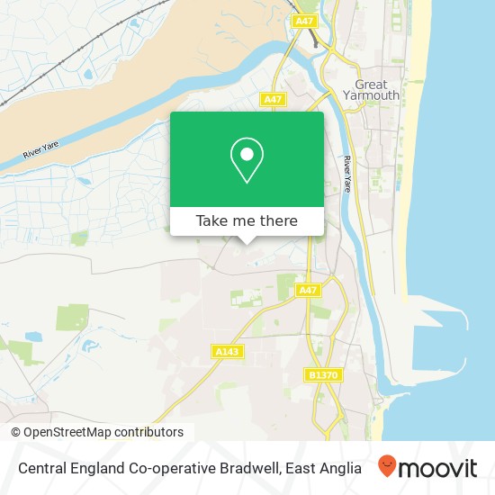 Central England Co-operative Bradwell map