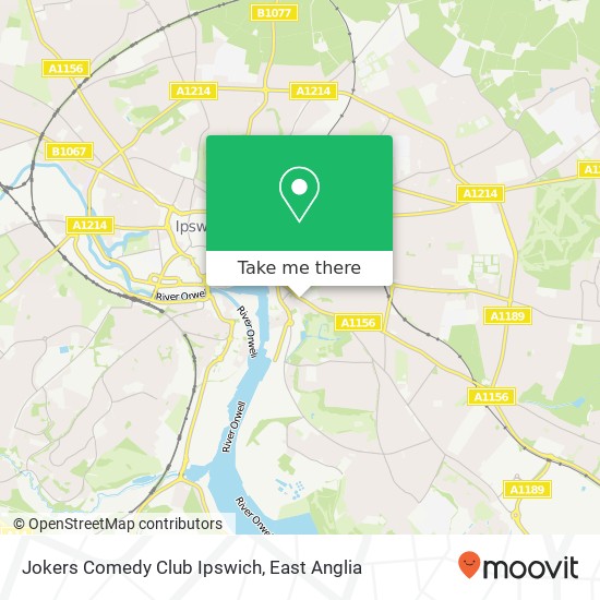 Jokers Comedy Club Ipswich map