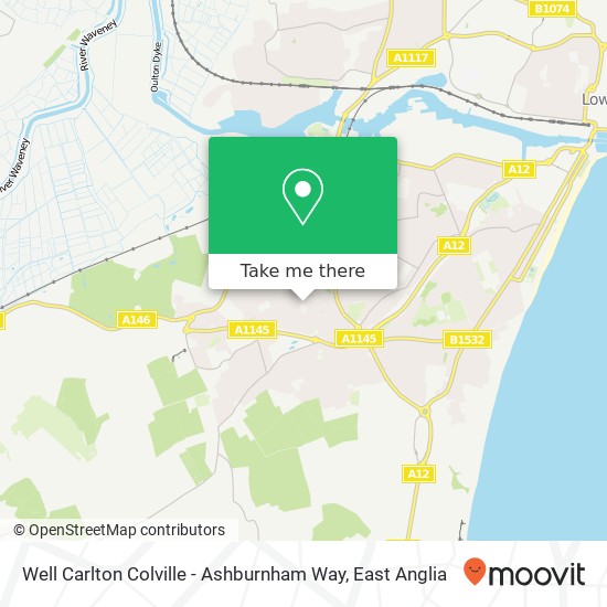 Well Carlton Colville - Ashburnham Way map