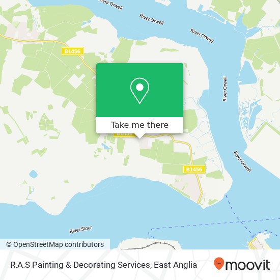 R.A.S Painting & Decorating Services, Shotley Ipswich map