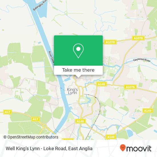 Well King's Lynn - Loke Road map