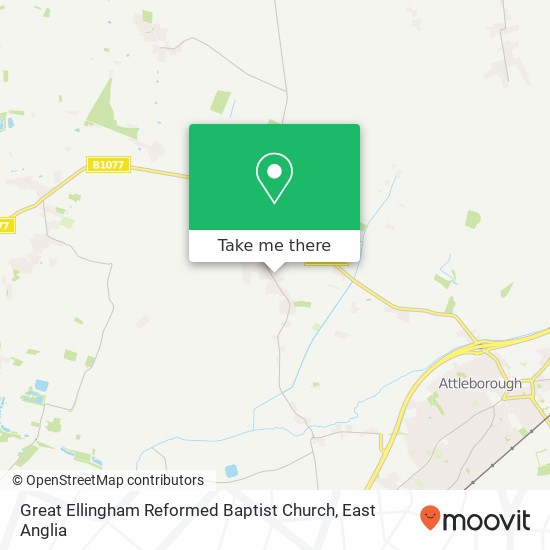 Great Ellingham Reformed Baptist Church, Long Street Great Ellingham map