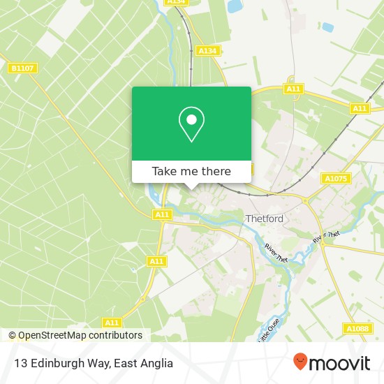 13 Edinburgh Way, Thetford Thetford map