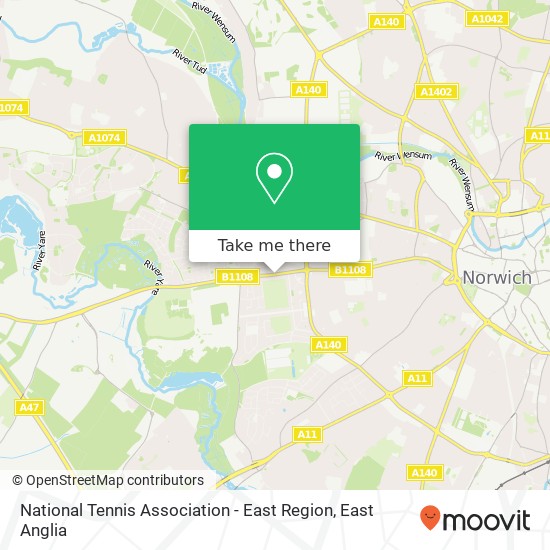 National Tennis Association - East Region, Earlham Road Norwich Norwich NR4 7HP map
