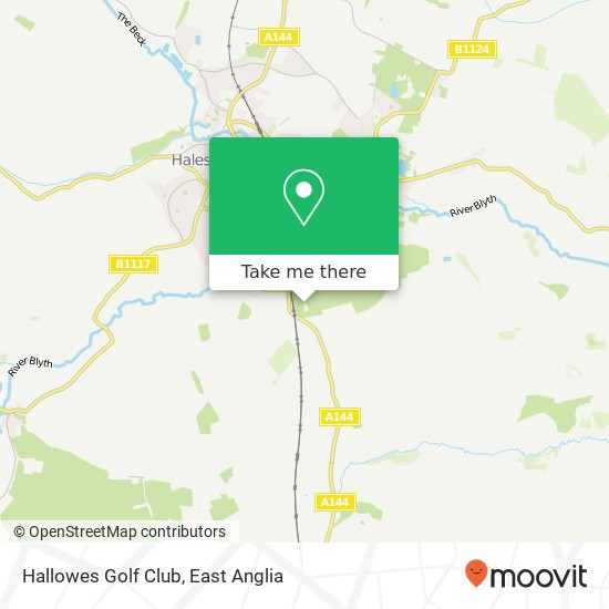 Hallowes Golf Club, Mells Halesworth map