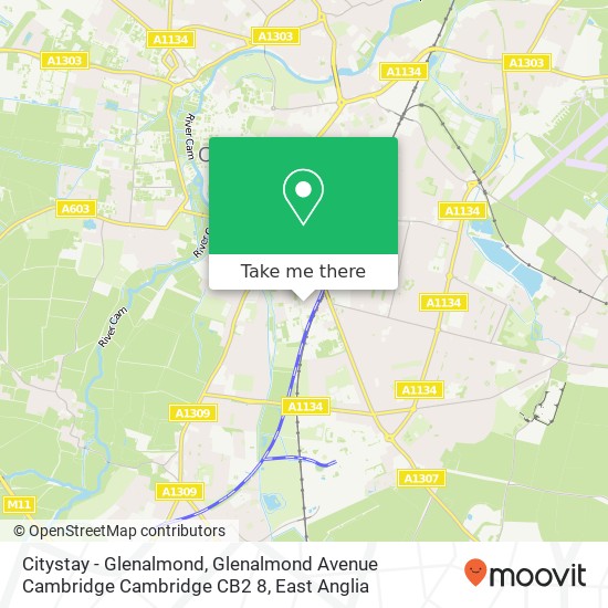 Citystay - Glenalmond, Glenalmond Avenue Cambridge Cambridge CB2 8 map