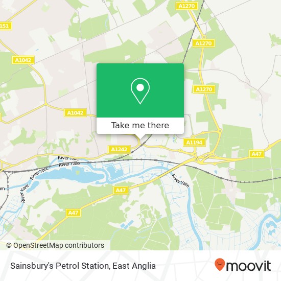 Sainsbury's Petrol Station, Ring Road Thorpe St Andrew map