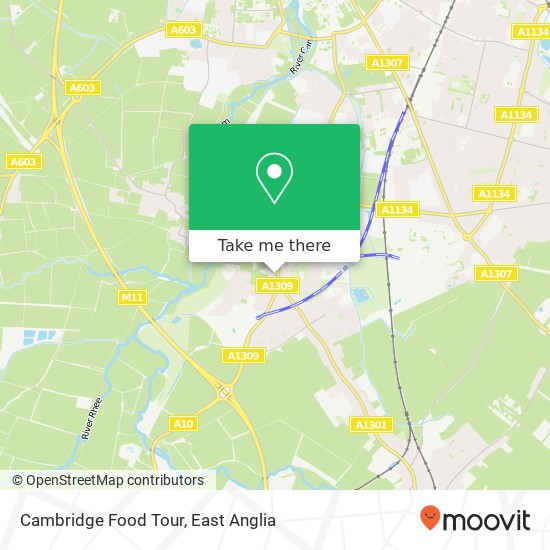 Cambridge Food Tour map