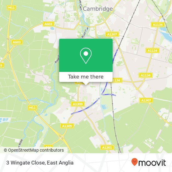 3 Wingate Close, Trumpington Cambridge map