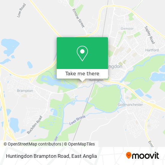 Huntingdon Brampton Road map