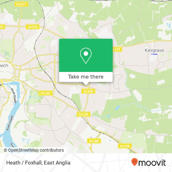 Heath / Foxhall, Ipswich Ipswich map