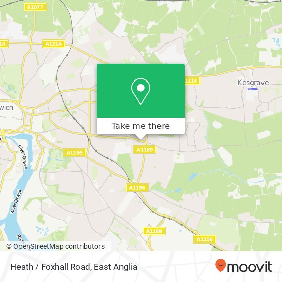 Heath / Foxhall Road, Ipswich Ipswich map