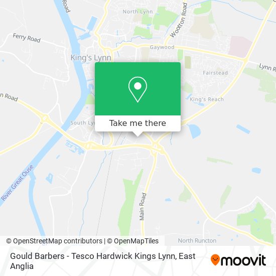 Gould Barbers - Tesco Hardwick Kings Lynn map