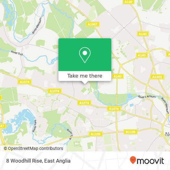 8 Woodhill Rise, New Costessey Norwich map