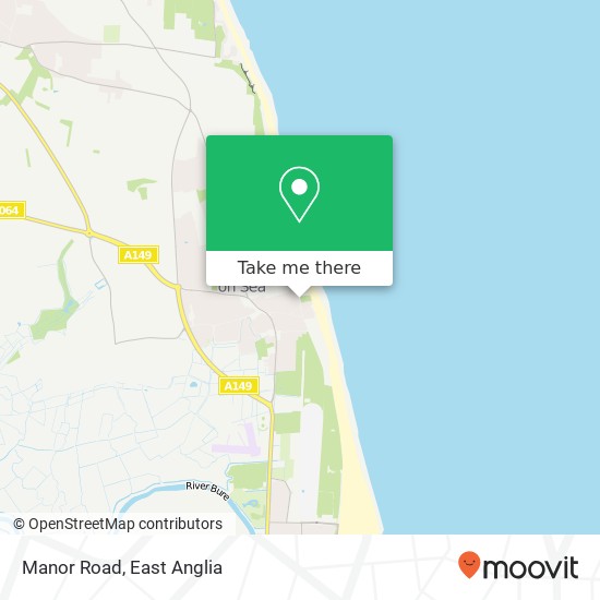 Manor Road, Caister on Sea Great Yarmouth map