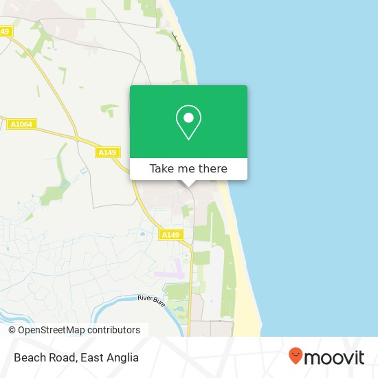 Beach Road, Caister on Sea Great Yarmouth map