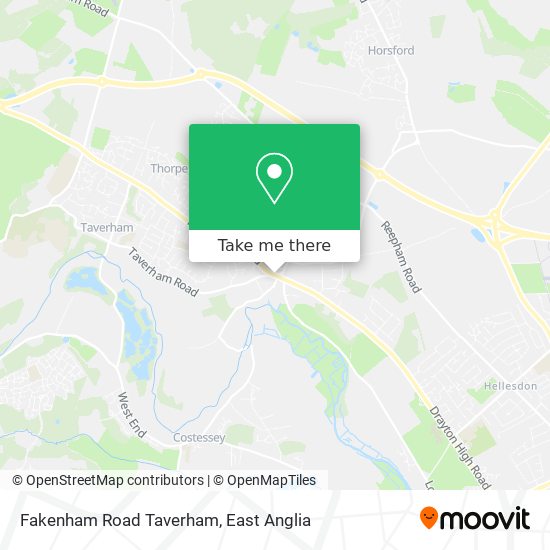 Fakenham Road Taverham map