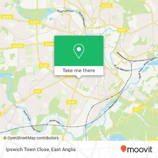 Ipswich Town Close, Norwich Norwich map