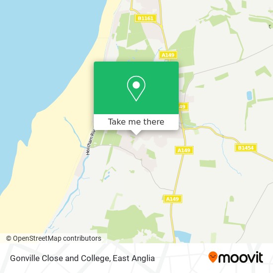 Gonville Close and College map