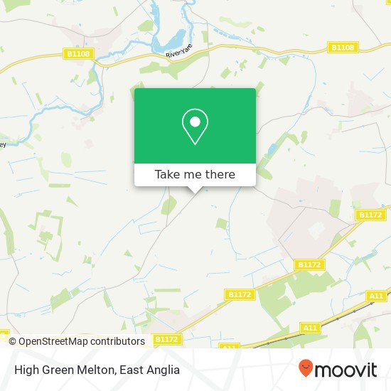 High Green Melton, Great Melton Norwich map