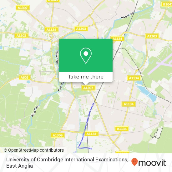 University of Cambridge International Examinations, 72 Hills Road map