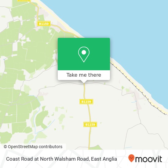 Coast Road at North Walsham Road, Walcott Norwich map