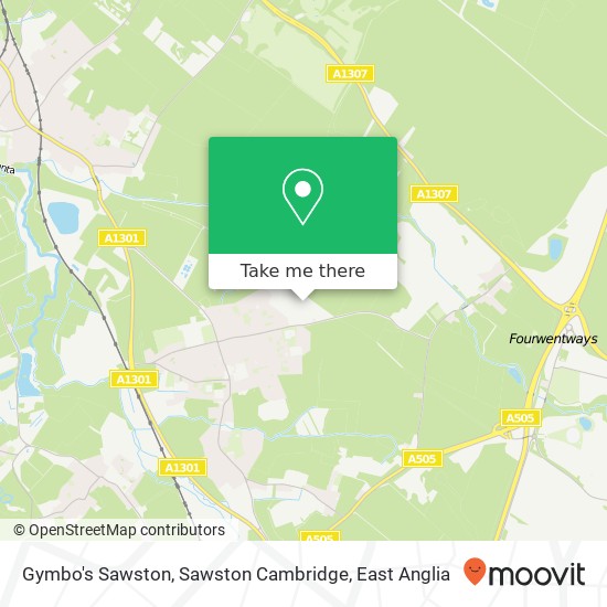 Gymbo's Sawston, Sawston Cambridge map