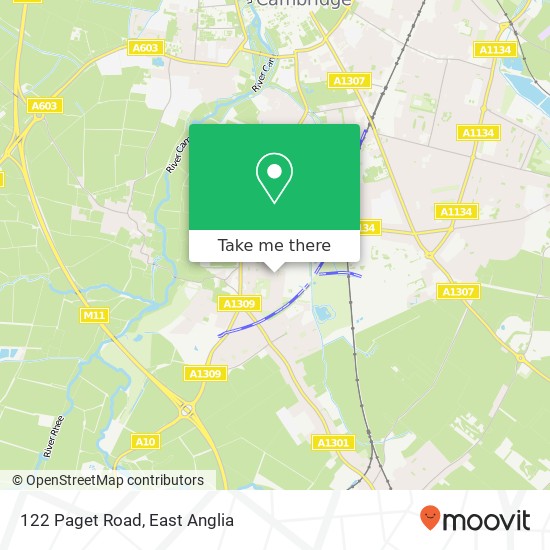 122 Paget Road, Trumpington Cambridge map