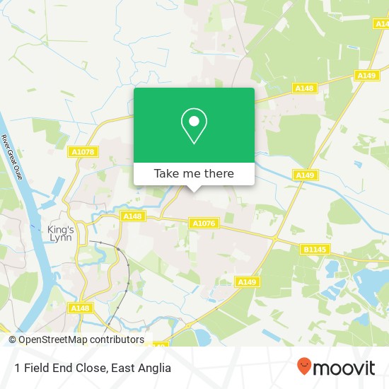 1 Field End Close, King's Lynn King's Lynn map