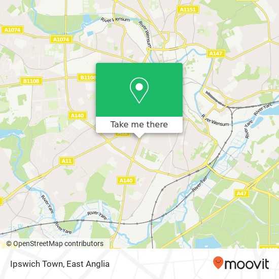 Ipswich Town, Norwich Norwich map