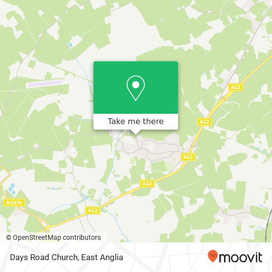 Days Road Church, Days Road Capel Ipswich IP9 2 map