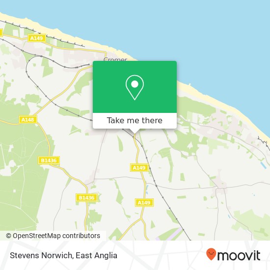 Stevens Norwich, Cromer Cromer map