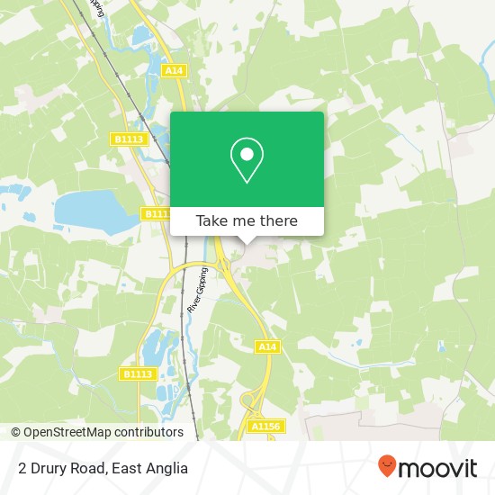 2 Drury Road, Claydon Ipswich map