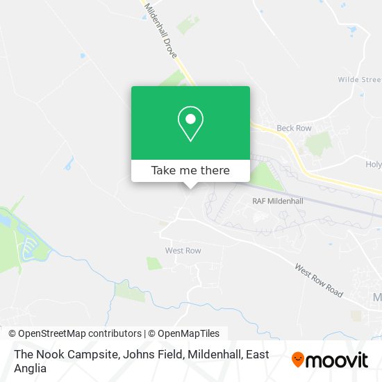 The Nook Campsite, Johns Field, Mildenhall map