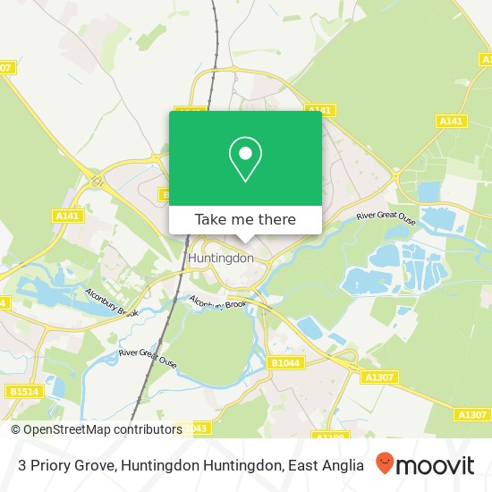 3 Priory Grove, Huntingdon Huntingdon map