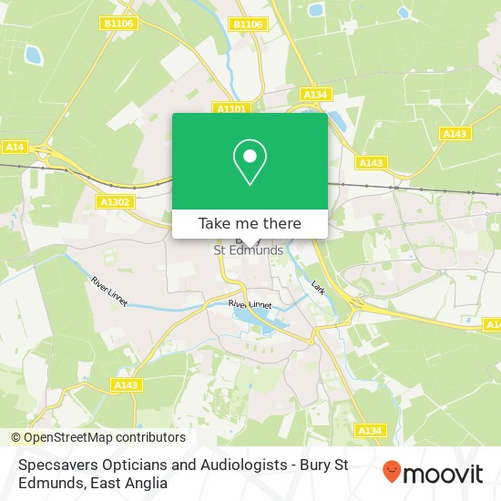 Specsavers Opticians and Audiologists - Bury St Edmunds map