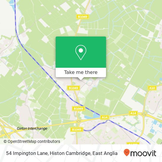 54 Impington Lane, Histon Cambridge map