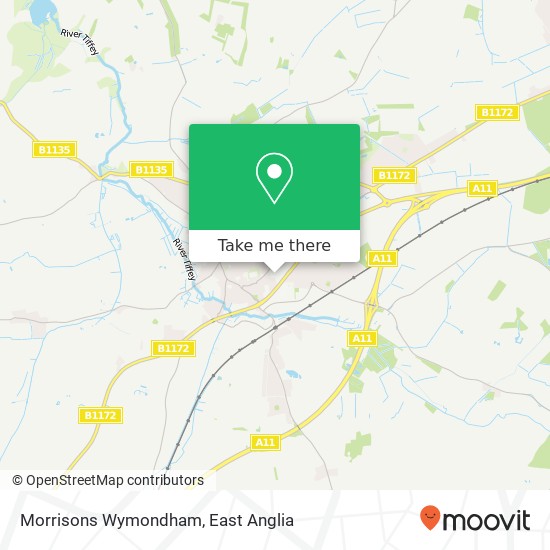 Morrisons Wymondham map