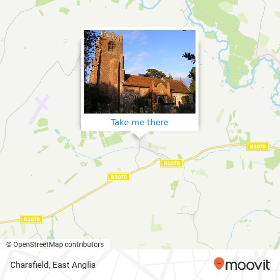 Charsfield, Charsfield Woodbridge map