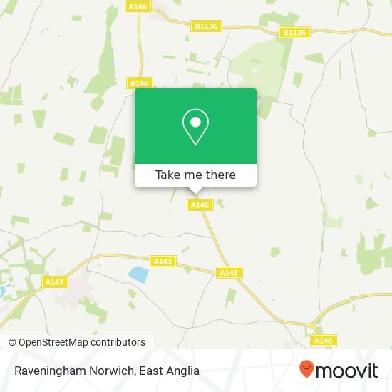 Raveningham Norwich, Stockton Beccles map