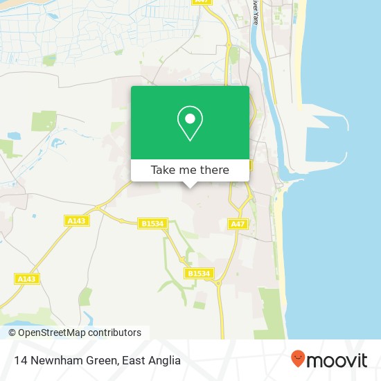 14 Newnham Green, Gorleston Great Yarmouth map