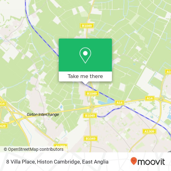 8 Villa Place, Histon Cambridge map