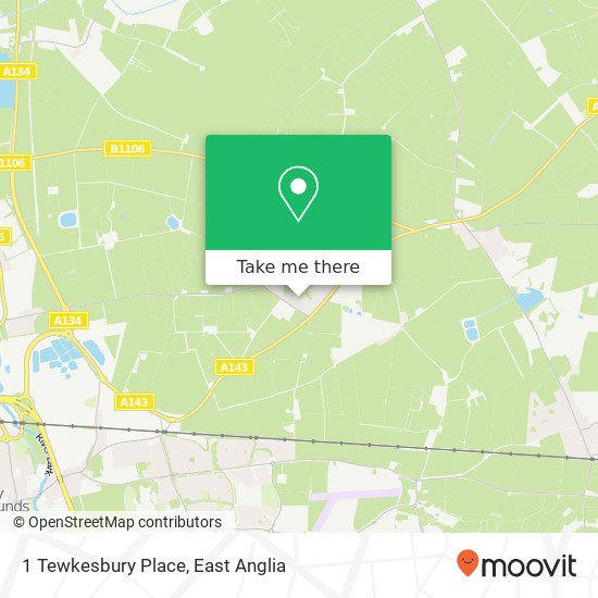 1 Tewkesbury Place, Great Barton Bury St Edmunds map