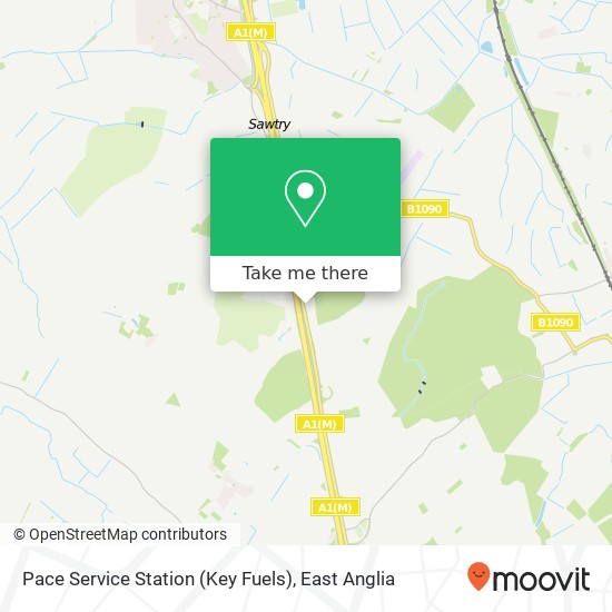 Pace Service Station (Key Fuels), Sawtry map