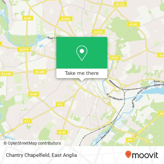Chantry Chapelfield, Norwich Norwich map