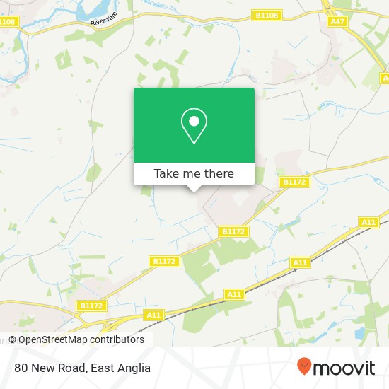 80 New Road, Hethersett Norwich map