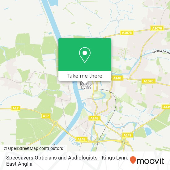 Specsavers Opticians and Audiologists - Kings Lynn map