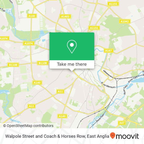 Walpole Street and Coach & Horses Row, Norwich Norwich map