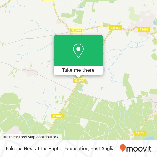 Falcons Nest at the Raptor Foundation, Woodhurst Huntingdon map