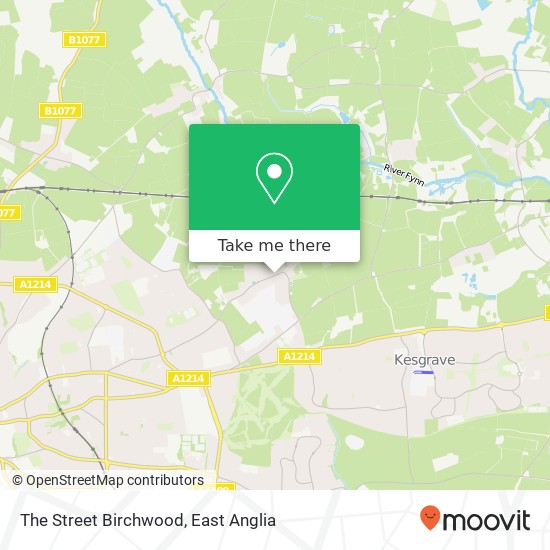 The Street Birchwood, Rushmere Ipswich map